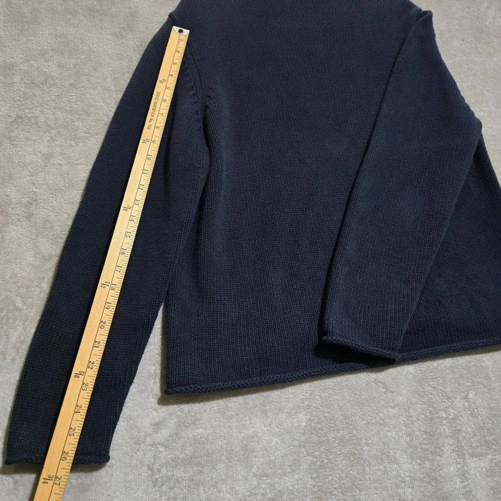 J.Crew Roll Neck Sweater Mens XL Blue Cotton Preppy Heritage Nautical Old Money